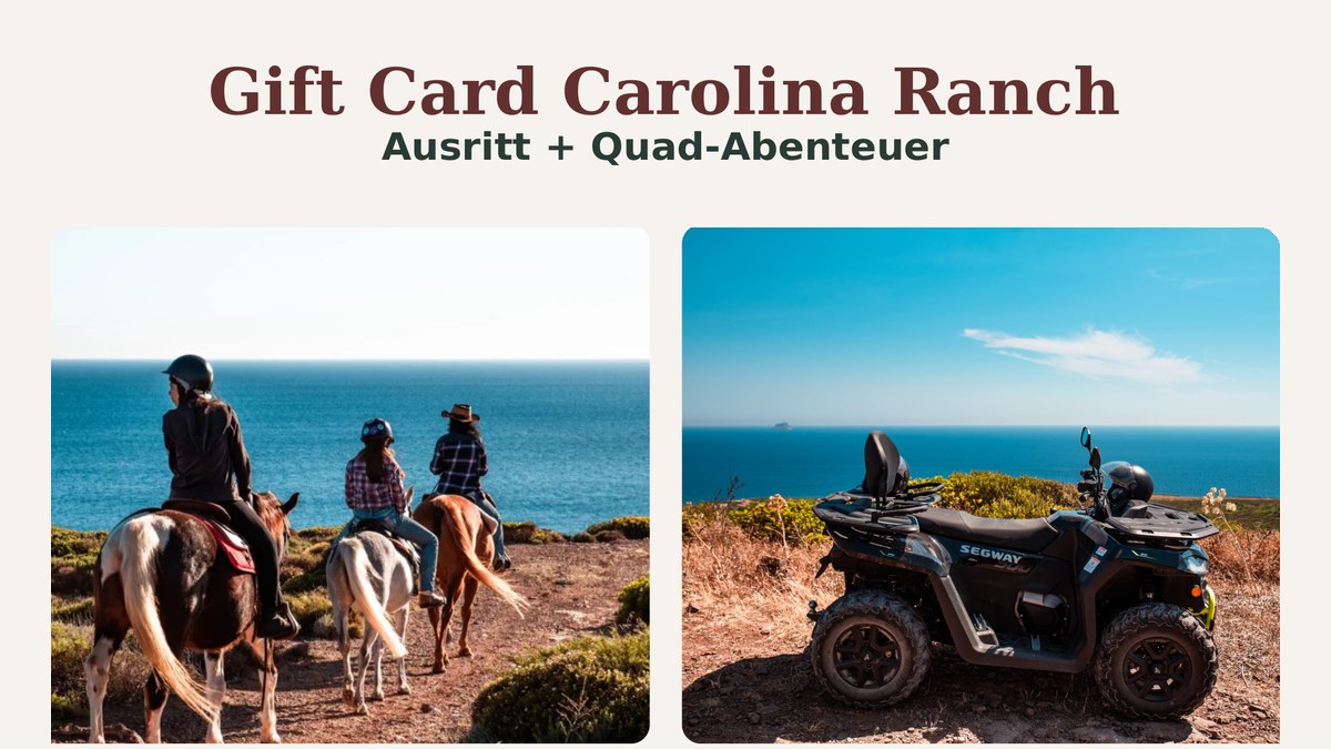 Vorschau des Geschenkgutscheins für Ausritt + Quad-Abenteuer
